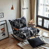 Modern Design Single Person Leisure Lounge Rocking Chair Villa Living Room Furniture Balcony Ink Wash Fabric Lazy Sofa