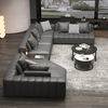 Italian Minimalist Living Room Furniture Leather Sofa Set Modern Hotel Villa Fabric Sectional Modular Couch