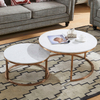 Coffee Table Marble Top Gold Stainless Steel Modern Round Table Living Room Furniture Coffee Table Set