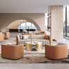 Luxury Italian Leather Sofa Set Living Room Furniture Relax Modern Hotel Commercial Space Straight Couch 3-seater Sofa