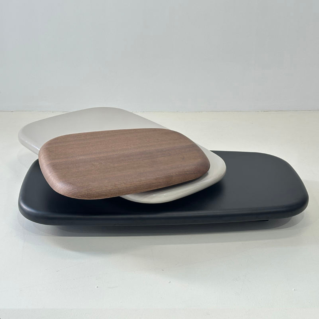 Hot Selling Modern Swivel Coffee Table with Durable Carbon Steel Base Pebble Shape Home Furniture for Living Room