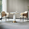 Design Modern Dining Tables and Chairs Metal Frames Striped Embroidered Leather Hotel Cafe Restaurant Chair