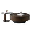 Modern New Design Coffee Table Bronze Metal Round Tempered Glass Tea Table Set Hotel Living Room Furniture