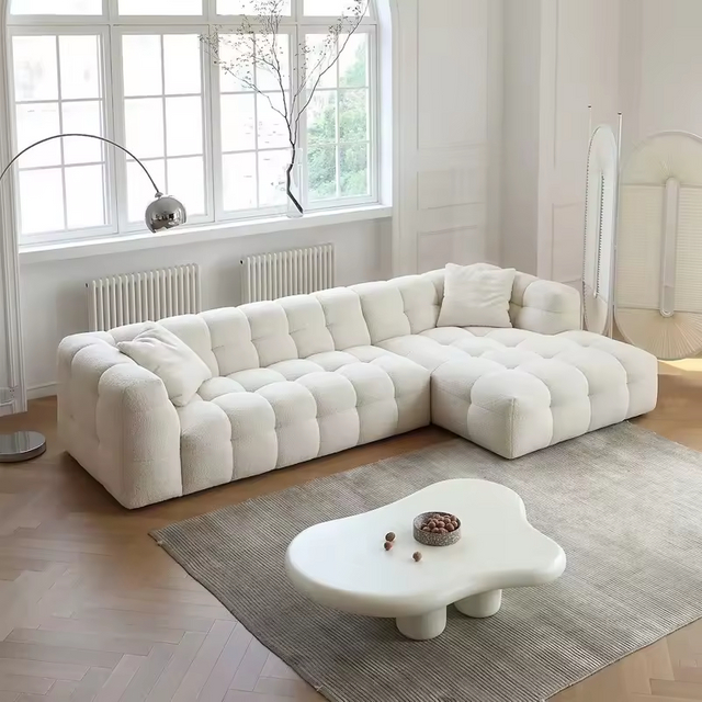 Modern Minimalist Design Modular Sectional Sofa Set Living Room Furniture Couch Velvet Fabric L-shaped Sofa
