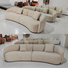 Modern Design Home Furniture Comfortable Velvet Fabric White Modular Sectional Curved Living Room Sofas Hotel Sale