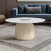 Modern Marble Top Coffee Table Golden with Leather Oak Corner Side Tea Table Several Combinations for Living Room Furniture