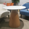 Modern Round Wooden Marble Dining Table for Hotel Bedroom Negotiation Stylish Living Room Furniture for Home Use