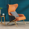 Modern Nordic European Living Room Armchair Luxury Hotel Furniture Leather Lounge Chair
