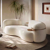 Modern Luxury Design Curved Sofa Hotel Villa Living Room Golden Stainless Steel Velvet Sofa Couch