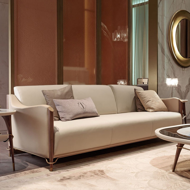 Modern Luxury 3 Seater Couch Sofa Upholstered Living Room Furniture Hotel Leather Sofa Set