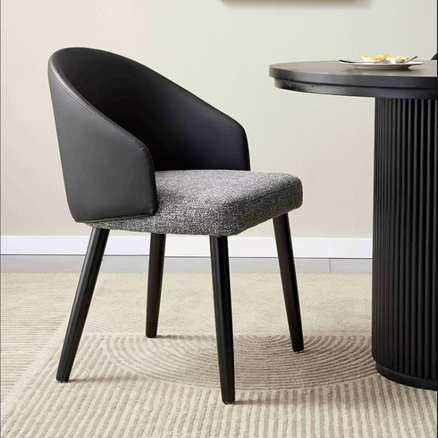 Modern Dining Room Furniture Solid Wood Leg Luxury Leather Fabric Dining Chair