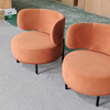 Italian Design Living Room Chair Modern Velvet Leisure Chair Hotel Apartment Villa Round Sofa Chair