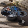 Minimalist Light Luxury Decorative Tea Table Combination Contemporary Marble Round Center Coffee Tables for Hotel Living Room