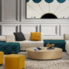 Hotel Luxury Modern Tea Corner Center Table Living Room Furniture Round Glass Top Stainless Steel Coffee Table