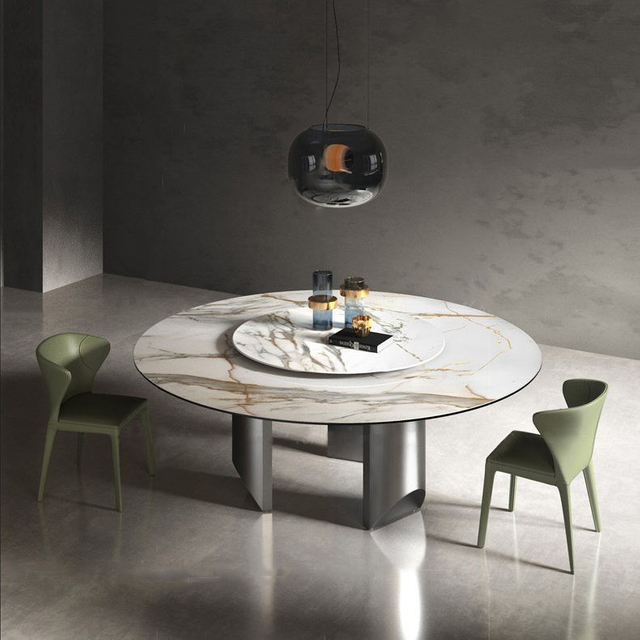 Modern Light Luxury Round Marble Dinning Table Nordic Hotel Dinning Furniture