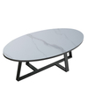 Modern Living Room Furniture Home Furniture Round Stainless Steel Marble Coffee Table and Side Table Set