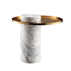 Modern Living Room Round Coffee Table Stainless Steel Marble Side Table