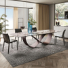 Luxury High-quality Modern Design Dining Table Home Furniture Villa Restaurant Kitchens Stainless Steel Marble Rock Slab Table
