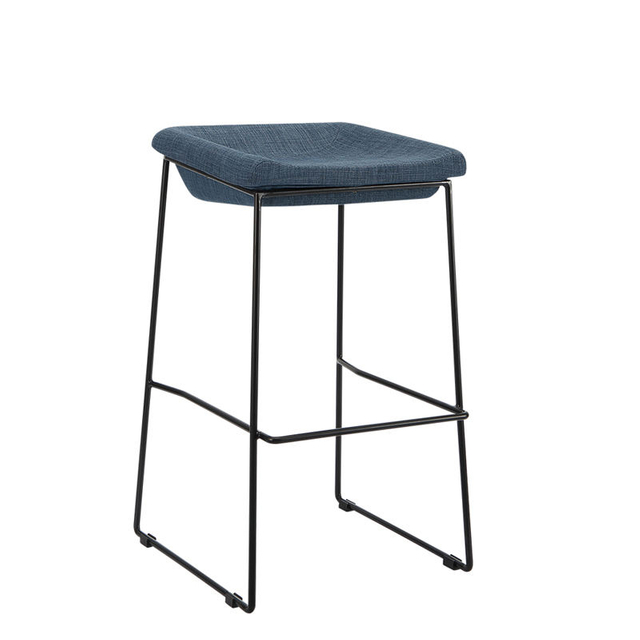 Modern Fashion Solid Iron Frame Leather Cloth Shaped Cotton Durable Hotel bar Office Front Desk bar Chair Can Be Customized