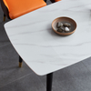 Modern Rectangular Dining Table Solid Wood Leg Marble Table Restaurant Coffee Table
