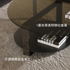 Luxury Stainless Steel Round Coffee Table Modern Living Room Furniture Toughened Glass Coffee Table