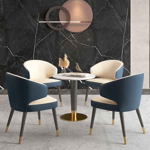 Modern Solid Wood Leather Hotel Restaurant Cafe Negotiation Chair Fabric Dining Room Furniture Wooden Dining Chair