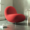 Modern Minimalist Leisure Single Sofa Chair Luxury Living Room Combination Lazy Bubble Metal Legs Sofa Red Peas Sofa