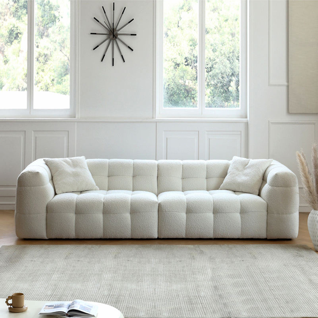 Modern Quiet Style Design Velvet Cloth Sectional Sofa Modern 3 Seater Chesterfield Salon Living Room Sofa Set Furniture