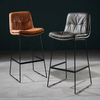 Modern Luxury Stylish High Bar Chair Bar Stool Durable Footrest Frame Metal PU Leather Home Bar Stool