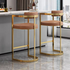 Modern Leisure Bar Dining Chair with Stainless Steel Pu Leather Non-Adjustable Acrylic Furniture for Kitchen Hotel Living Room