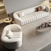 Italian Style Light Luxury Leather Sectional Sofa Combination Golden Stainless Steel Leg Hotel Lobby Living Room 3seater Couch