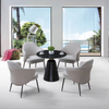 Best Selling Italian Minimalist Fabric Dining Chair Modern Style Hotel Dining Room Hardware Foot Armchair