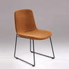 Italian Metal Fabric Dining Chair Hotel High Quality Cushioned Blue Dining Chair