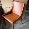 Modern Dining Room Chair Orange Saddle Leather Dining Chair