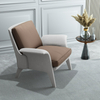 Italian Minimalism Designer Furniture OEM Leather Fabric Hotel Living Room with Ottoman High Back Armchair Lounge Chair Set