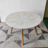 Modern Home Kitchen Restaurant Furniture Simple Marble Top Round Solid Wood ASH Dining Table