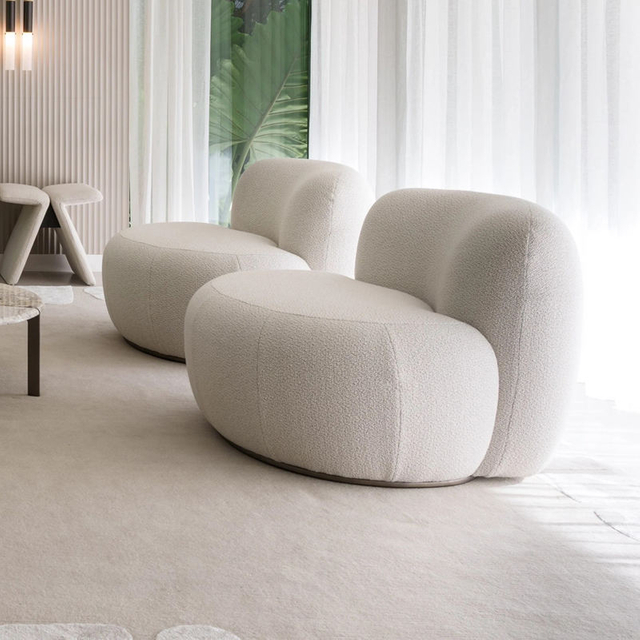 Meubles de salon modernes OEM personnalis&eacute;s luxe moelleux velours de peau de mouton h&ocirc;tel appartement loisirs canap&eacute; simple chaise d'appoint