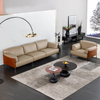 Italian Minimalist Three Person Cowhide Sofa Luxury Villa Home Living Room Leather Sofa Hotel Lobby Pick up Single Leather Sofa