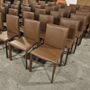 Modern Dining Chair Orange Saddle Leather for Dining Room Chair