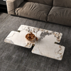 Minimalist Living Room Furniture Creative Stainless Steel square Marble Coffee Table
