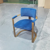 Modern Luxury Design Hotel Furniture Dining Chair Bronze Metal Frame Velvet Cafe Restaurant Chair