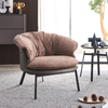 Modern Minimalist Design Armchair Living Room Furniture Metal Genuine Leather Velvet Sofa Chair Hotel Down Leisure Lounge Chair