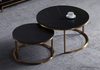 Coffee Table Marble Top Gold Stainless Steel Modern Round Table Living Room Furniture Coffee Table Set