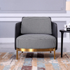 Nice Fashion Style Sofa Set Fabric PU Combination Stainless Steel Gold Color Leg Living Room and Hotel Furniture