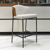 Modern Luxury Design Leather Back and Linen Fabric Cushion High Dining Chair Hotel Restaurant bar Chairs