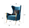 Luxury Modern Living Room Furniture Armchair Solid Aluminium Alloy Leg Velvet Fabric Single Leisure Accent Chair