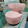 Hot Italian Luxury Design Leather Cover Single Leisure Chair Swivel Chairs Stainless Steel Frame Living Room Sofa Chair
