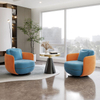 Modern Design Comfortable Leisure Lounge Chair Fabric Single Sofa Accent Armchair Velvet Swivel Revolving Living Room Chairs