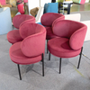 Modern Design High Quality Living Room Chair Stainless Steel Velvet Fabric Round Dining Chair Hotel Apartment Restaurant Chairs