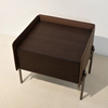 Modern Design Night Stand Bedroom Furniture Italian Home High Class Luxury Stainless Steel Saddle Leather Bedside Table